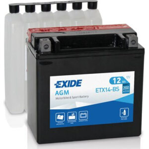Акумулятор MOTO 12 Ah/12V EXIDE AGM (1) ETX14-BS (сухозаряджений) - (ETX14-BS / EXIDE)