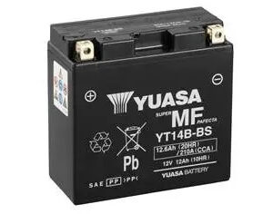 Акумулятор МОТО Yuasa 12V 12,6Ah MF VRLA Battery YT14B-BS(сухозаряжений) - (YT14B-BS / Yuasa)