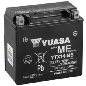 Акумулятор МОТО Yuasa 12V 12,6Ah MF VRLA Battery YTX14-BS(сухозаряжений) - (YTX14-BS / Yuasa)