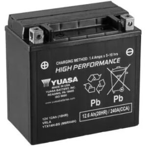 Акумулятор МОТО Yuasa 12V 12,6Ah High Performance MF Battery AGM YTX14H-BS(сухозаряжений) - (YTX14H-BS / Yuasa)