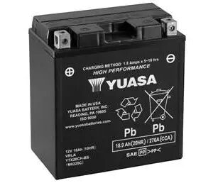 Акумулятор МОТО Yuasa 12V 18,9Ah High Performance MF VRLA Battery YTX20CH-BS (сухозаряжений) - (YTX20CH-BS / Yuasa)