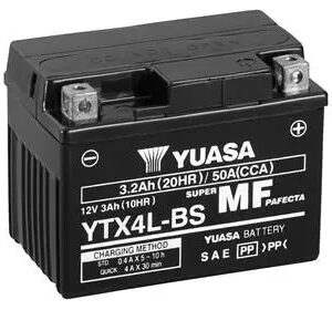 Акумулятор МОТО Yuasa 12V 3Ah MF VRLA Battery AGM YTX4L-BS(сухозаряжений) - (YTX4L-BS / Yuasa)