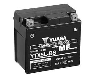 Акумулятор МОТО Yuasa 12V 4Ah MF VRLA Battery AGM YTX5L-BS(сухозаряжений) - (YTX5L-BS / Yuasa)