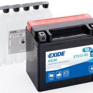 Акумулятор MOTO 10 Ah/12V EXIDE AGM (0) ETX12-BS (сухозаряджений) - (ETX12-BS / EXIDE)